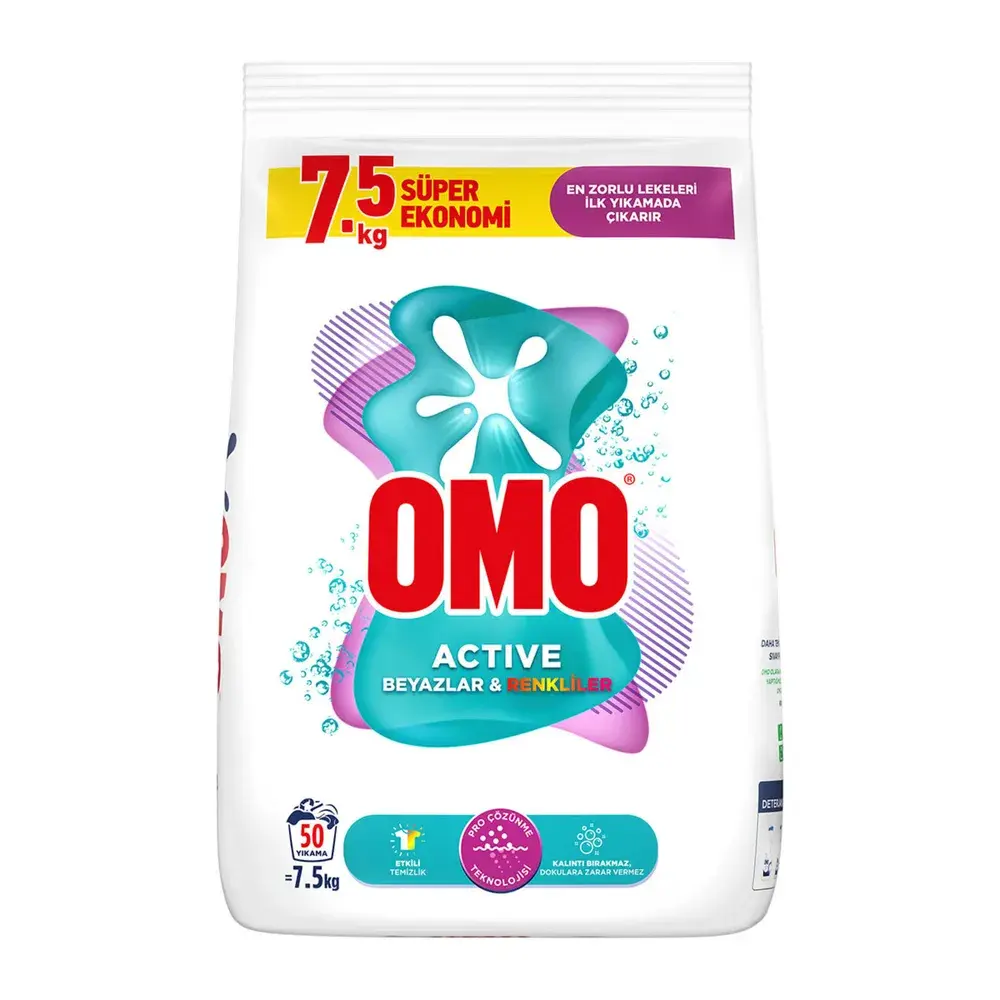 OMO MATIK ACTIVE 7.5 KG RENKLI BEYAZ